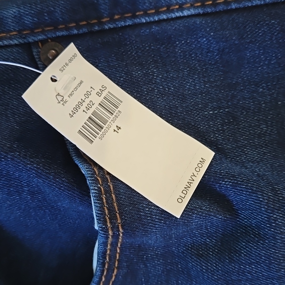 NWT Old Navy Women's Sz 14 Mid-Rise Kicker Boot Cut Jeans Dark Denim - Picture 5 of 5